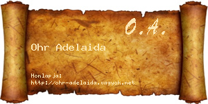 Ohr Adelaida névjegykártya